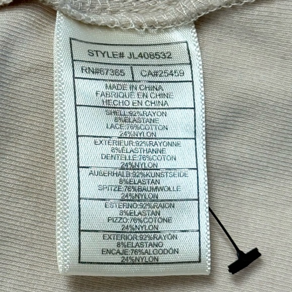 Betsey Johnson Mosaic Lace Puff-Sleeve Midi Dress Crochet Back Cream Sm JL408532 - Picture 10 of 15